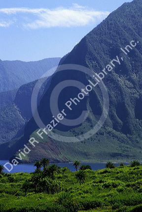 The Kalaupapa peninsula on Molokai, Hawaii.