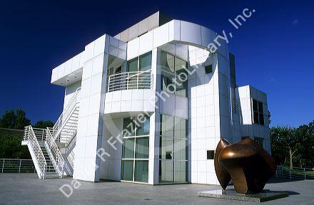 Modern art sculpture in front of the Art Center in Des Moines, Iowa.