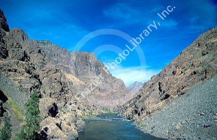 Hells Canyon of the Snake River with Oregon on the left and Idaho on the right.