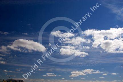 White clouds with blue sky in Idaho.