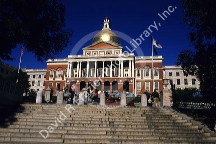The State Capitol Building in Boston, Massachusetts.