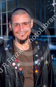 Punk male at rail station in Cologne, Germany.