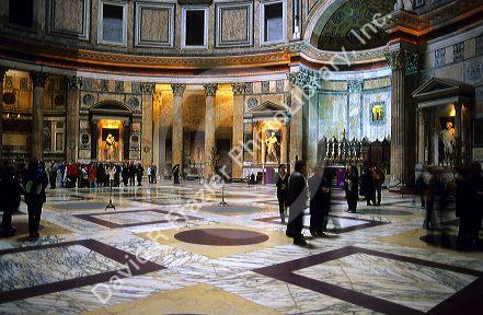 Interior of the Pantheon in Rome, Italy.
