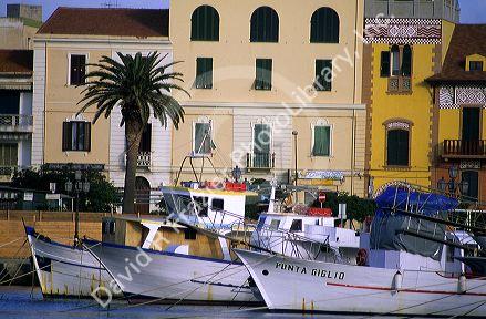 Yacht basin-harbor at Alghero, Sardinia, Italy.