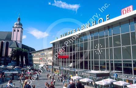 Train station at Cologn, Germany.  In German it is called the Hauptbahnhof.