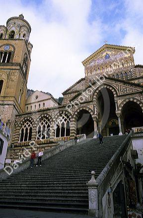 The Duomo and steps at Amalfi, Italy.