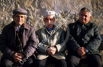 Elerly Italian men in Sardinia, Italy.