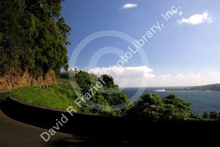 A view of the pacific ocean from the island of Maui, Hawaii along the road to Hana.