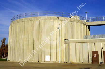 Sewage  anaerobic digestion tank at sewage treatment plant in Boise, Idaho.
