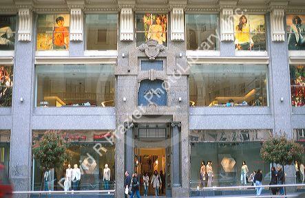 Zara an upscale clothing store in Madrid, Spain.