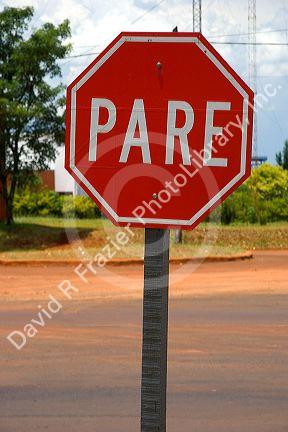 Stop sign in Argentina.