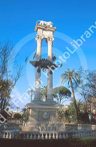 Monument to Christopher Columbus in Seville, Spain.