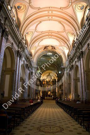 Interior of the Metropolitan Cathedral in Buenos Aires, Argentina.