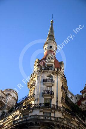 Old architecture in Buenos Aires, Argentina along Avenida Cordoba.