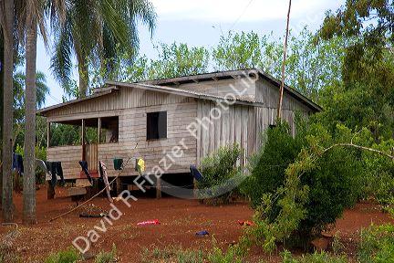 Housing on tree plantation in rural in Argentina.