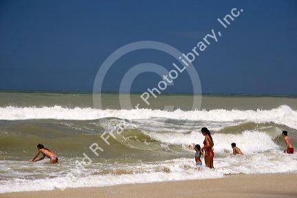 Beach scene at Pinamar, Argentina.