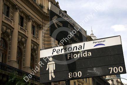 Street signs in Buenos Aires, Argentina.