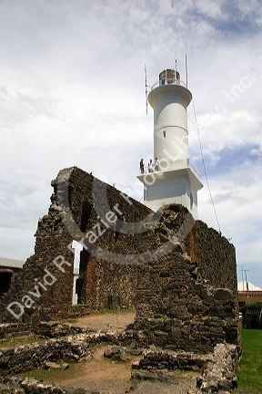 Old lighthouse in Colonia, Uraguay.