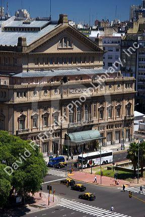 Teatro Colon on 9th of July Avenue in Buenos Aires, Argentina.