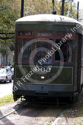 Street car trolley in New Orleans, Louisiana.