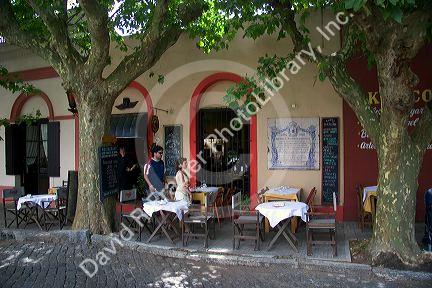 Outdoor cafe in Colonia, Uraguay.