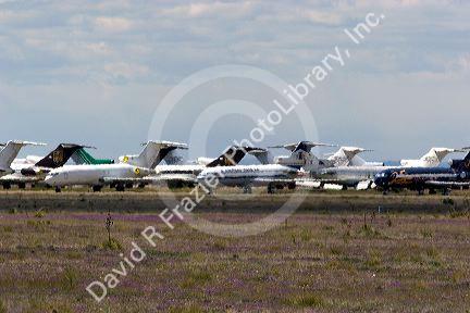 Boeing 727 jet scrap yard at Roswell, New Mexico.