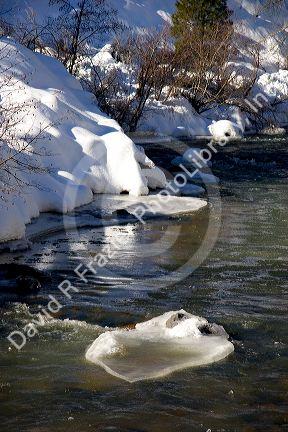 Winter scene along Grimes Creek in Boise County Idaho.