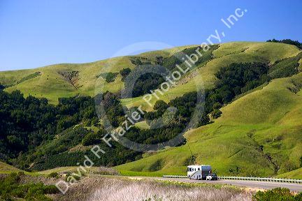 Motor home traveling on california highway 22 near San Louis Obispo.