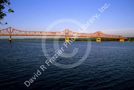 Steel truss brige over the Illinois River at Peoria.