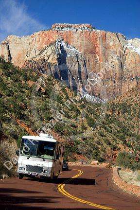 Motorhome in Zion National Park, Utah.