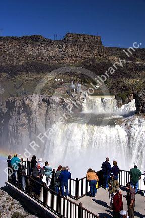 Observation deck at Shoshone Falls on the Snake River near Twin Falls, Idaho.