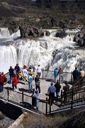 Observation deck at Shoshone Falls on the Snake River near Twin Falls, Idaho.