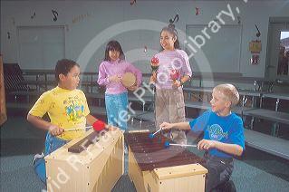 Elementary school music class.