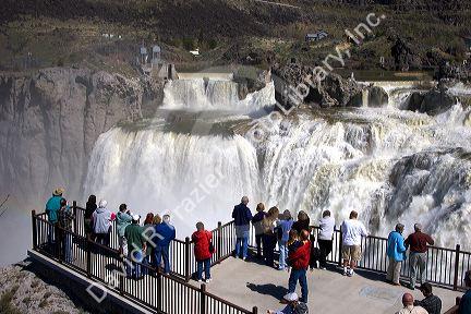 Observation deck at Shoshone Falls on the Snake River near Twin Falls, Idaho.
