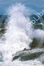 Waves crashing on the rocky Oregon Coast.