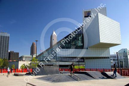 The Rock and Roll Hall of Fame at Cleveland, Ohio.