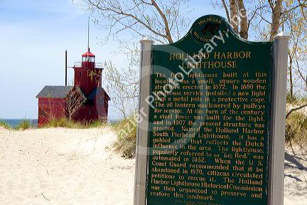 Holland Harbor Lighthouse at Holland, Michigan.