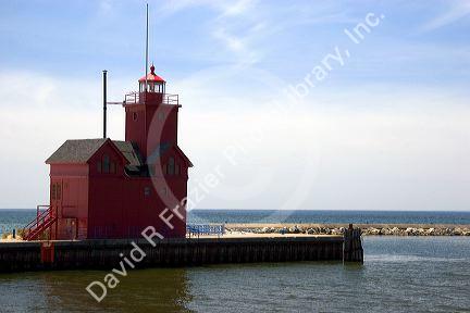 Holland Harbor Lighthouse at Holland, Michigan.