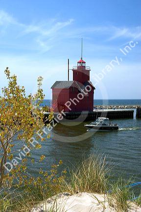 Holland Harbor Lighthouse at Holland, Michigan.