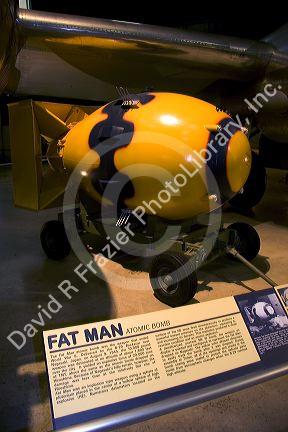 Replica of an atomic bomb at the United States Air Force Museum on Wright Patterson Air Force Base at Dayton, Ohio.