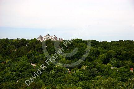 The Cresent Hotel atop a mountain in Eureka Springs, Arkansas.