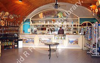 Interior of bar located in a cave along the Amalfi Coast of Italy.