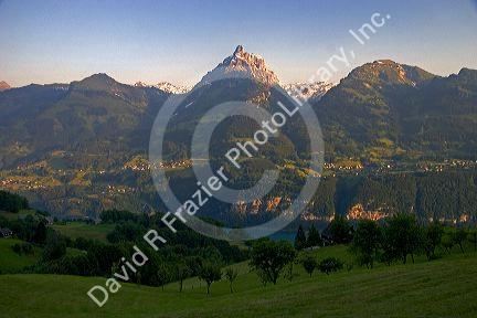 Alpine scene near Weesen, Walensee, Switzerland.