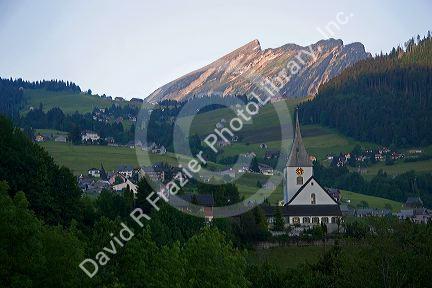 Amden, Switzerland at dusk.