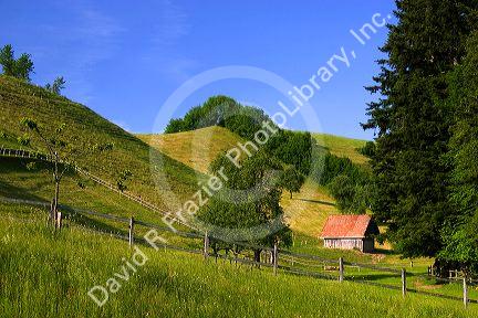 Rolling hills in the Alps near Zurich, Switzerland.