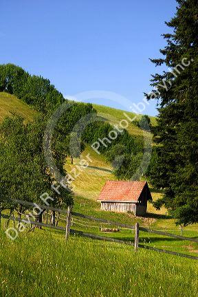 Rolling hills in the Alps near Zurich, Switzerland.