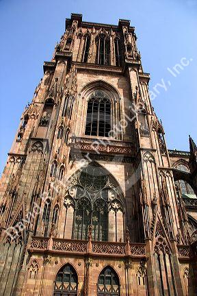 Cathedral in a plaza at Strasbourg, France.