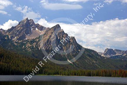 Sawtooth Mountain peak at Stanley Lake near Stanley, Idaho.