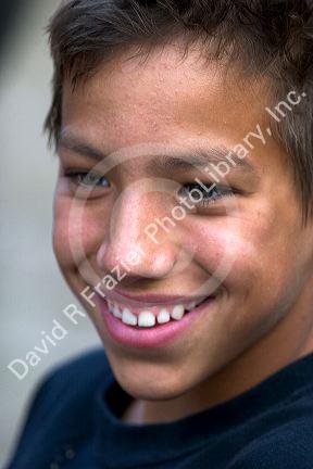 Portrait of hispanic teen boy.