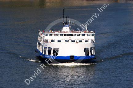 Ferry boat on the St. Lawrence River at Quebec City, Quebec, Canada.